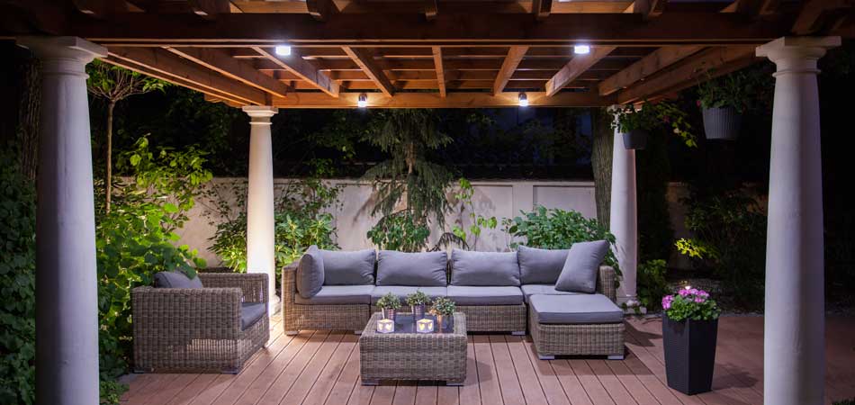 New backyard lighting at a home in Knoxville, TN.